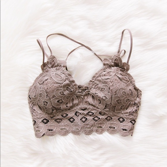 Lena Crochet Lace Bralette - Cocoa - Picture 3 of 4